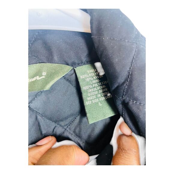 Eddie Bauer Womens Zip Quilted Goose Down Vest Winter Jacket Dark Blue Large - Picture 3 of 10